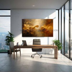 cuadro la creación de adán para oficina en medida de 140x80cm. pintado a mano