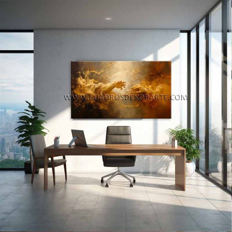 la creación cuadro la creación de adán para oficina en medida de 140x80cm. pintado a mano