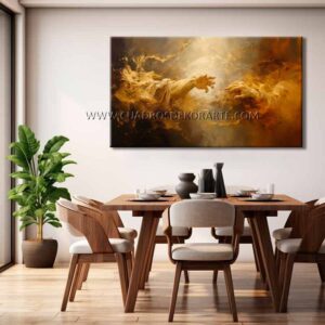 cuadro la creación de adán para comedor pintado a mano en medida de 140x80cm.