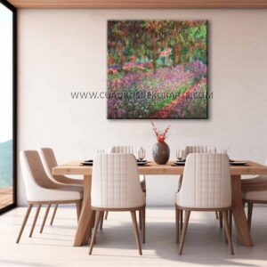El Jardín del Artista en Giverny cuadros para comedor pintado a mano al óleo en medida de 100x10cm.