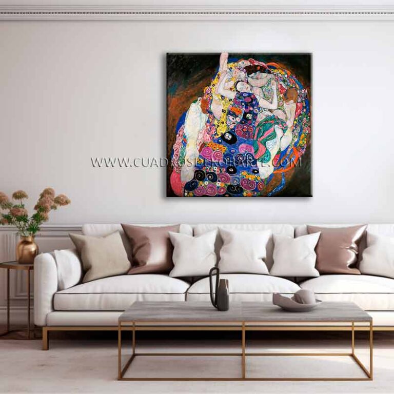 la virgen gustav klimt cuadros decorativos para sala la virgen Gustav Klimt pintado a mano en medida de 100x100cm.