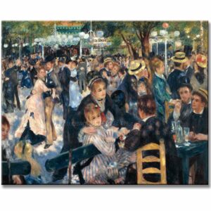 Baile en el Moulin de la Galette de Pierre-Auguste Renoir reproducción pintada a mano en óleo en medida de 120x95cm.