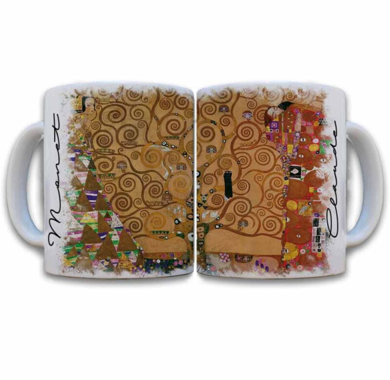 Tazas decoradas Gustav Klimt el árbol de la vida taza de 11 oz. impresos en sublimación.
