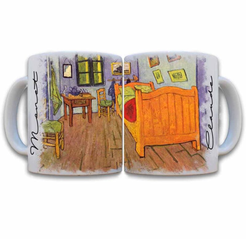 Tazas decoradas Vincent van Gogh la habitación en Arles taza de 11 oz. impresos en sublimación.