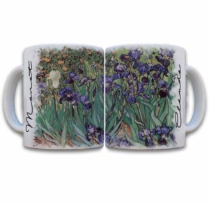 Tazas decoradas Vincent van Gogh los lirios taza de 11 oz. impresos en sublimación.