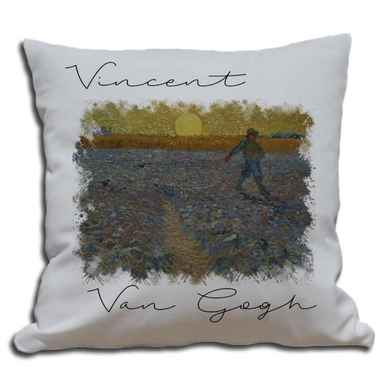 Cojines decorativos sembrador a la puesta del sol de Vincent Van Gogh impreso en sublimación