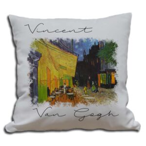 Cojines decorativos terraza de café por la noche de Vincent Van Gogh impreso en sublimación