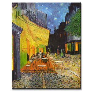 TERRAZA DE CAFE POR LA NOCHE de Vincent Van Gogh Reproducción Pintada a Mano en Acrílico