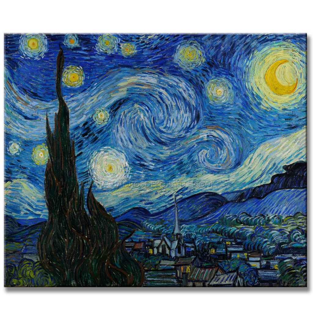 Cuadro La Noche Estrellada de Vincent Van Gogh Reproducción Pintada a Mano en Oleo o Acrílico