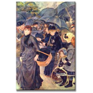 Los paraguas de Pierre-Auguste Renoir reproducción pintada a mano en óleo en medida de 120x80cm.