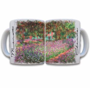 Tazas decoradas Claude Monet el jardín del artista en Giverny taza de 11 oz. impresos en sublimación.