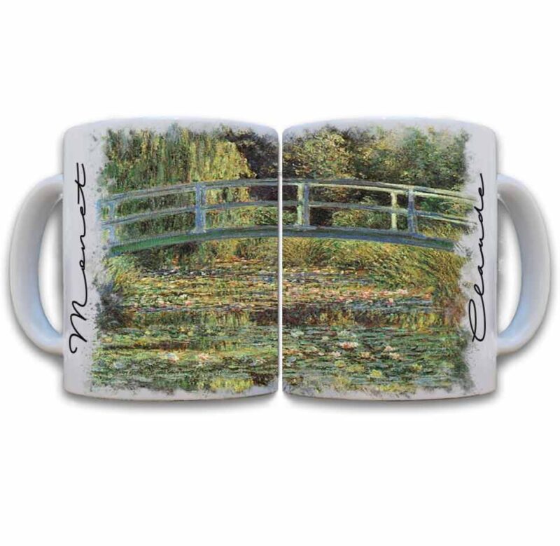 Tazas decoradas Claude Monet estanque de ninfeas taza de 11 oz. impresos en sublimación.