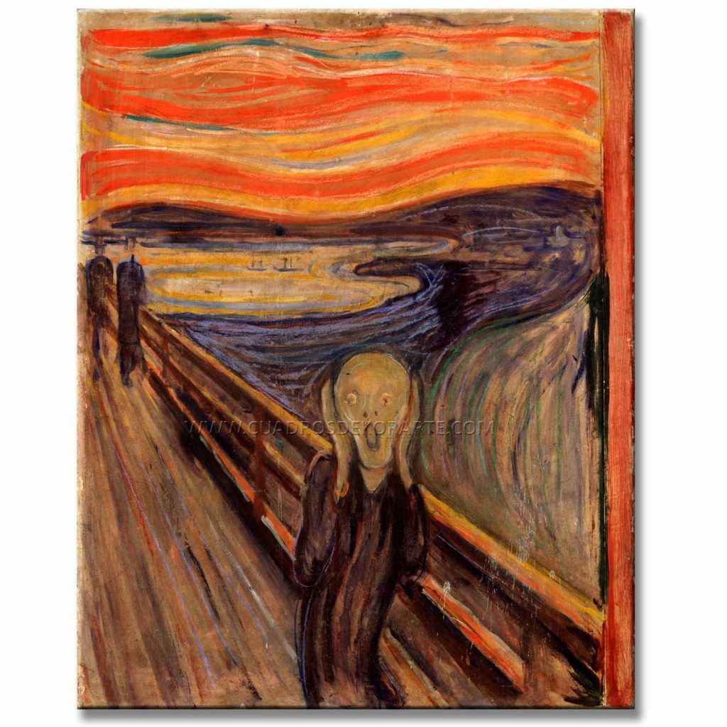 El grito pintura de Edvard Munch reproducción pintada a mano en óleo o acrílico.