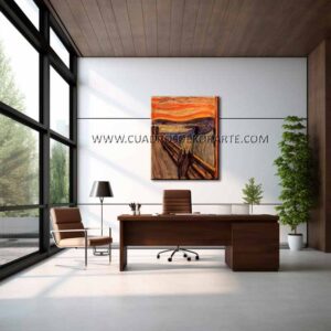 Pintura el grito cuadro para oficina en medida de 120x95cm. pintado a mano al óleo