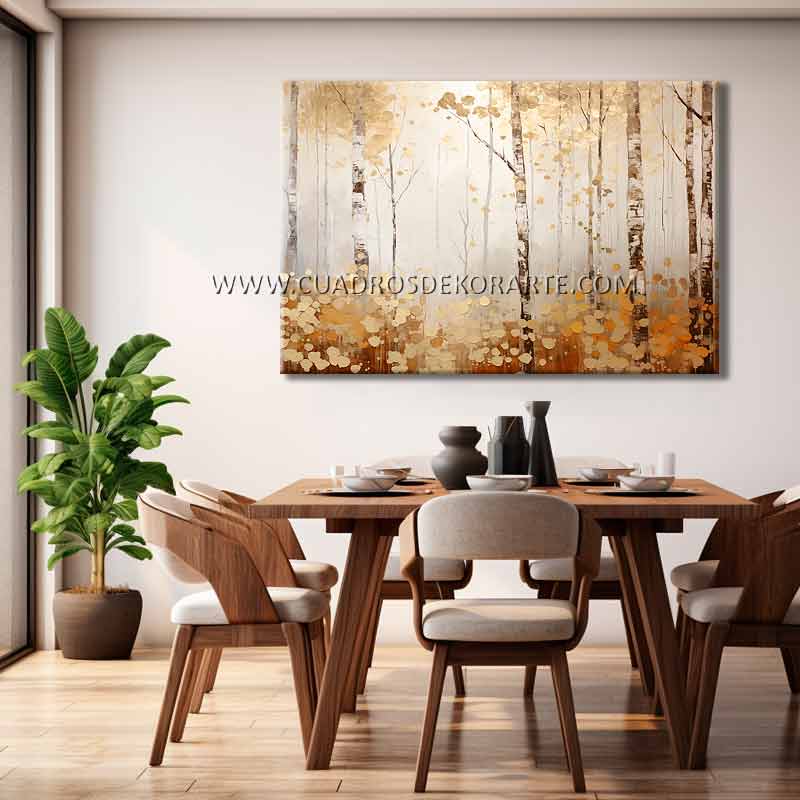 Pinturas de bosques para comedor pintado a mano en medida de 120x80cm.