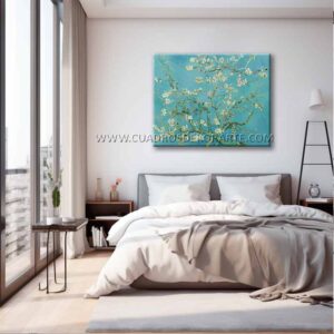 Almendro en Flor Van Gogh cuadro para recámara pintado a mano al óleo en medida de 120x95cm.