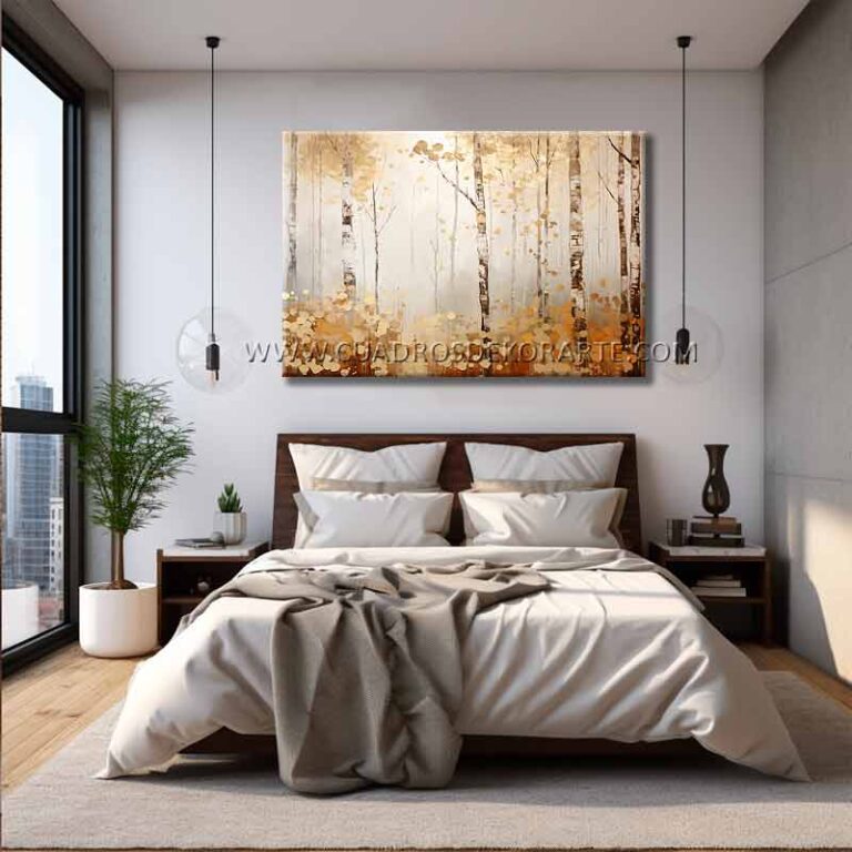 Pinturas de bosques para recámaras pintado a mano en medida de 120x80cm.