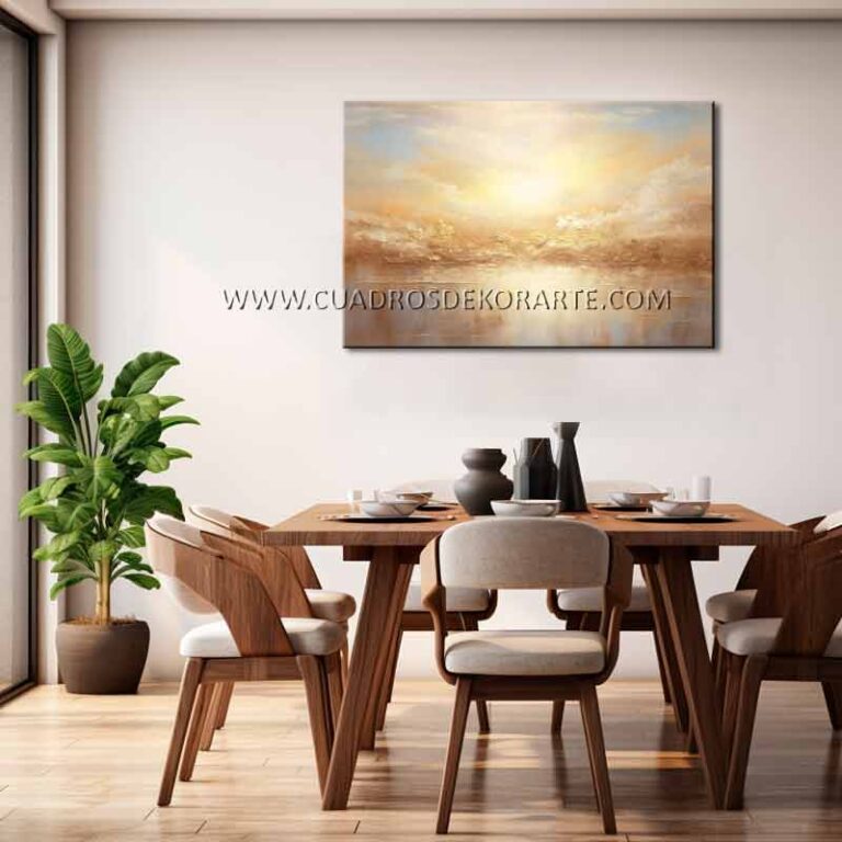 cuadro de atardecer cuadros de atardecer para comedor pintado a mano en medida de 120x80cm.