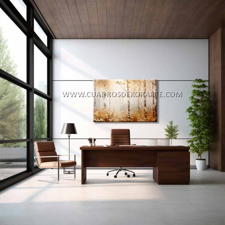 pinturas de bosques para oficina pintado a mano en medida de 120x80cm.