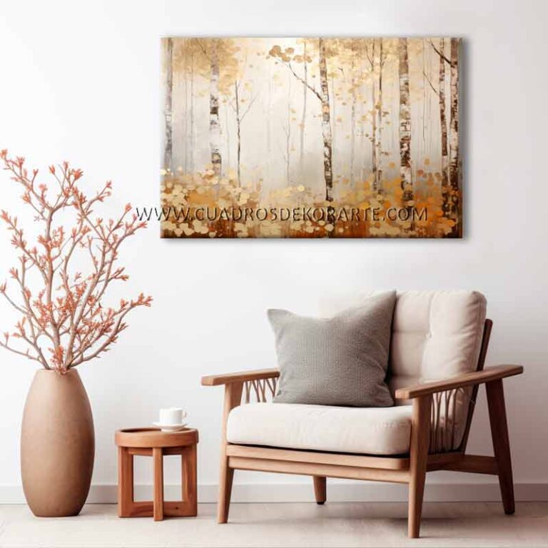 pinturas de bosques para sala pequeña pintado a mano en medida de 120x80cm.