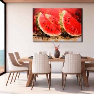 pinturas de sandias para comedor pintadas a mano en medida de 120x80cm.