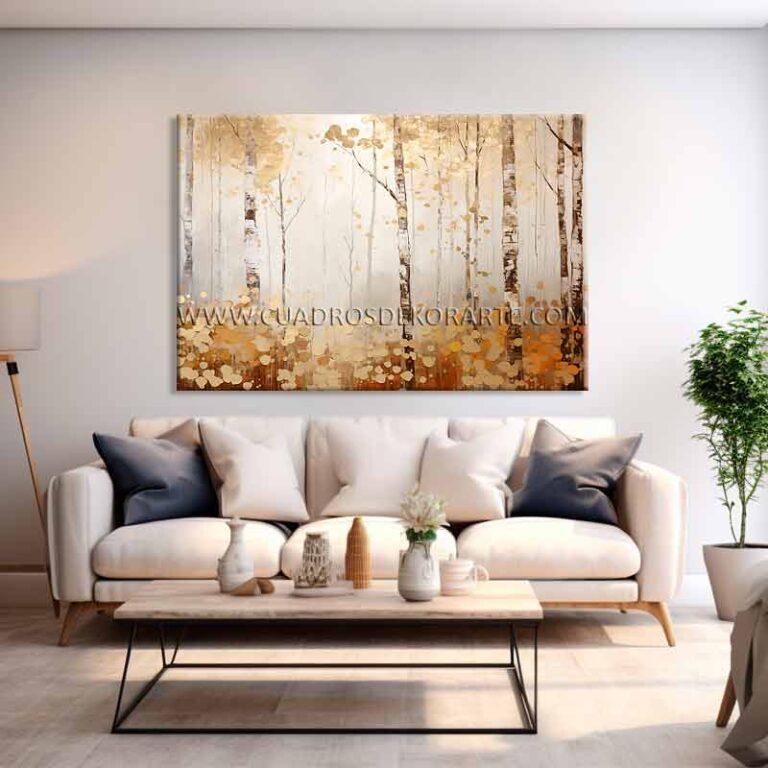 Pinturas de bosques para sala pintado a mano en medida de 120x80cm.