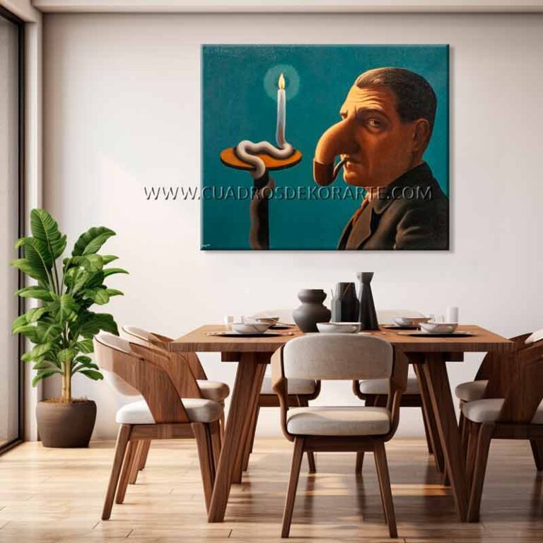la lámpara filosófica cuadros para comedor pintado a mano al óleo en medida de 120x95cm.