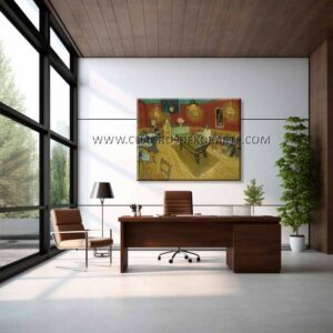 El Café de noche de van Gogh cuadro para oficina pintado a mano al óleo en medida de 120x95cm.