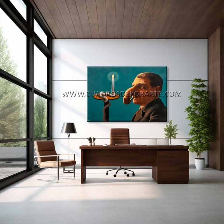 la lámpara filosófica cuadros para oficina pintado a mano al óleo en medida de 120x95cm.