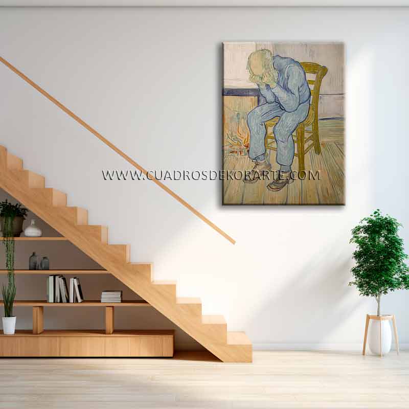 anciano en pena cuadros para escaleras Anciano en Pena (en la Puerta de la Eternidad) van Gogh pintado a mano en medida de 120x95cm.