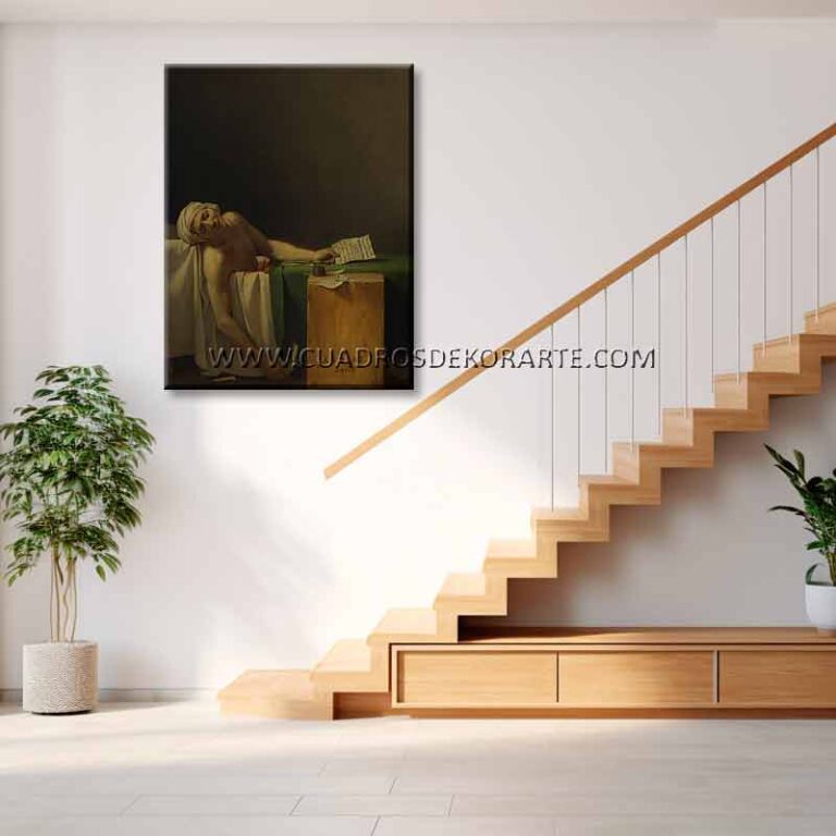 La Muerte de Marat cuadros para escaleras pintado a mano al óleo en medida de 120x95cm.