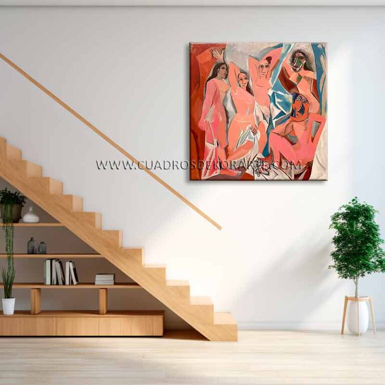 Las señoritas de Avignon cuadro para escaleras pintado al oleo o en medida de 100x100cm.