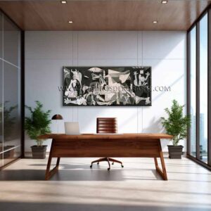Guernica de Pablo Picasso cuadros para oficina pintado a mano en medida de 140x65cm.