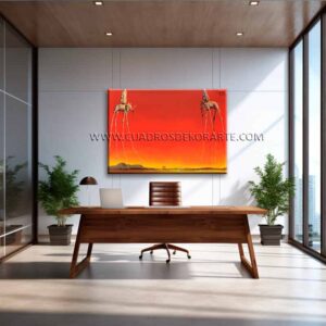 Los Elefantes de Salvador Dalí cuadros para oficina pintado a mano al óleo en medida de 120x95cm.