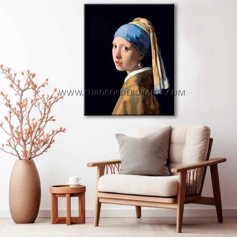la joven de la perla La Joven de la Perla cuadro para sala en medida de 120x95cm. pintado a mano al óleo
