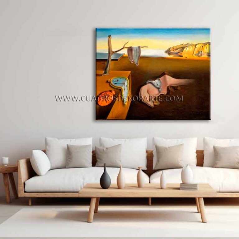 la persistencia de la memoria cuadros decorativos para sala La Persistencia de la Memoria Salvador Dalí pintado a mano en medida de 120x95cm.