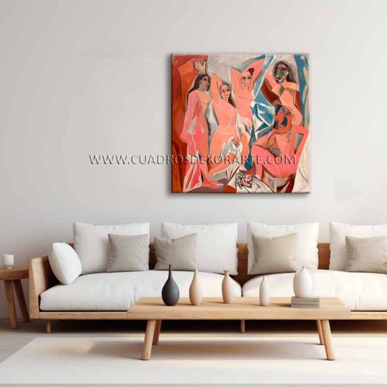 Las señoritas de Avignon cuadro para sala pintado al oleo o en medida de 100x100cm.