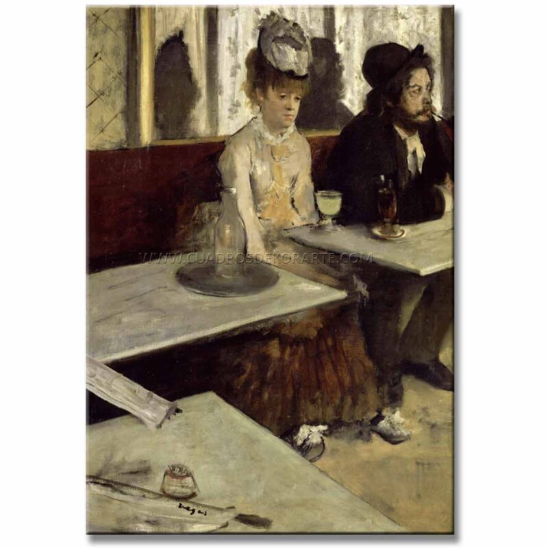 Cuadro El Ajenjo Edgar Degas reproducción pintado a mano al óleo o acrílico.