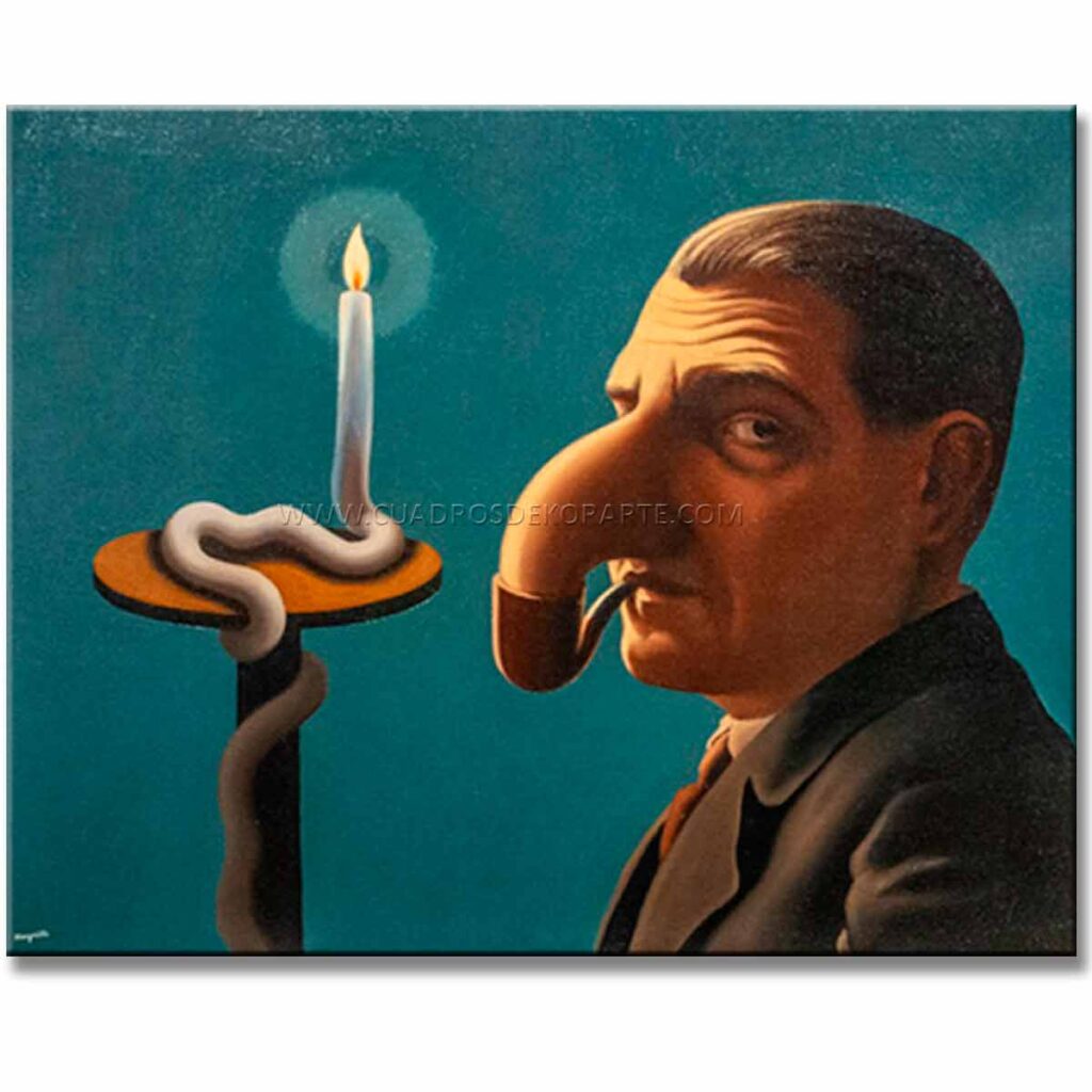 Cuadro La lámpara filosófica René Magritte reproducción pintado a mano al óleo en medida de 120x95cm.