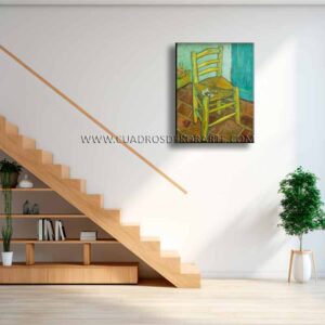 La silla de van Gogh cuadro para escaleras pintado a mano al óleo en medida de 120x95cm.