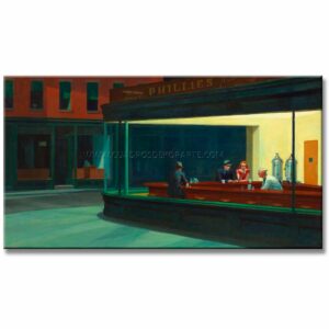 Noctámbulos Edward Hopper reproducción pintada al óleo o acrílico en medida de 140x80cm.