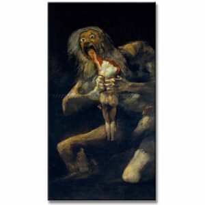 Saturno devorando a su hijo Francisco de Goya reproducción pintada al óleo o acrílico en medida de 140x80cm.