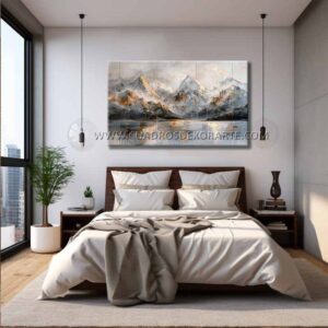 pinturas de montañas para recámaras pintado a mano en medida de 120x80cm.