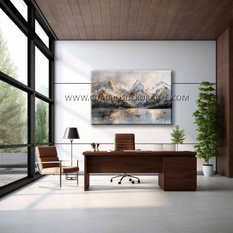 pinturas de montañas para oficina pintado a mano en medida de 120x80cm.