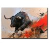 cuadros de toros pintado a mano en acrílico en medida de 120x80cm.