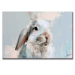 cuadros de conejos pintado a mano en acrílico en medida de 120x80cm.