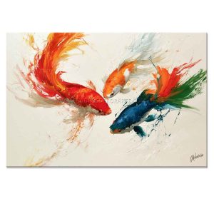 cuadros de peces pintados a mano en acrílico en medida de 120x80cm.