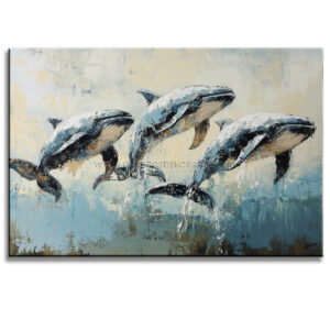 pinturas de ballenas pintadas a mano en medida de 120x80cm.