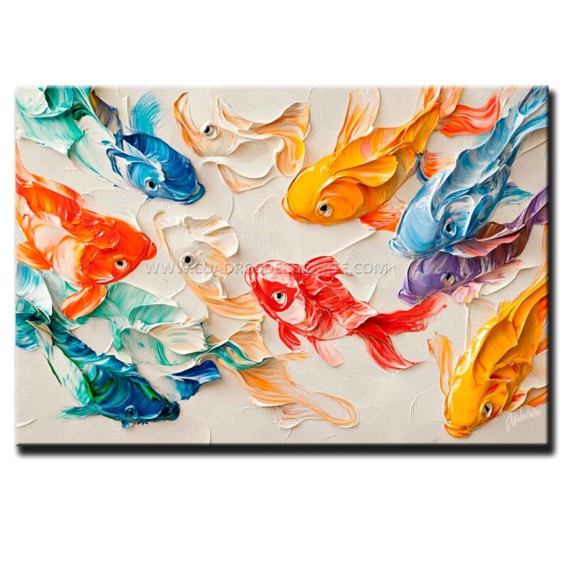 pinturas de peces pintado a mano en medida de 120x80cm.