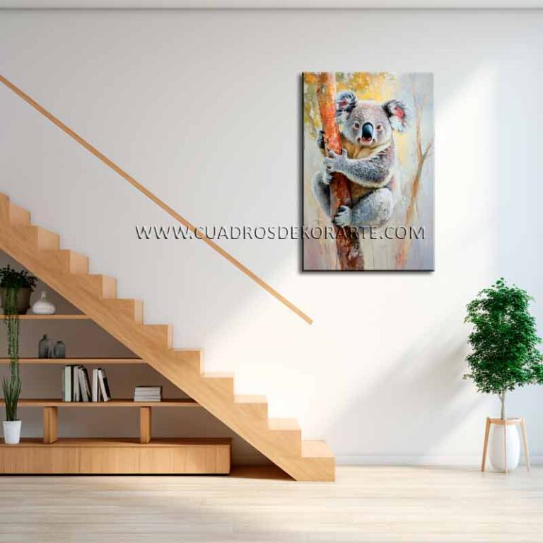 cuadros de koalas Cuadros modernos de koalas para escaleras pintado a mano en medida de 120x80cm.
